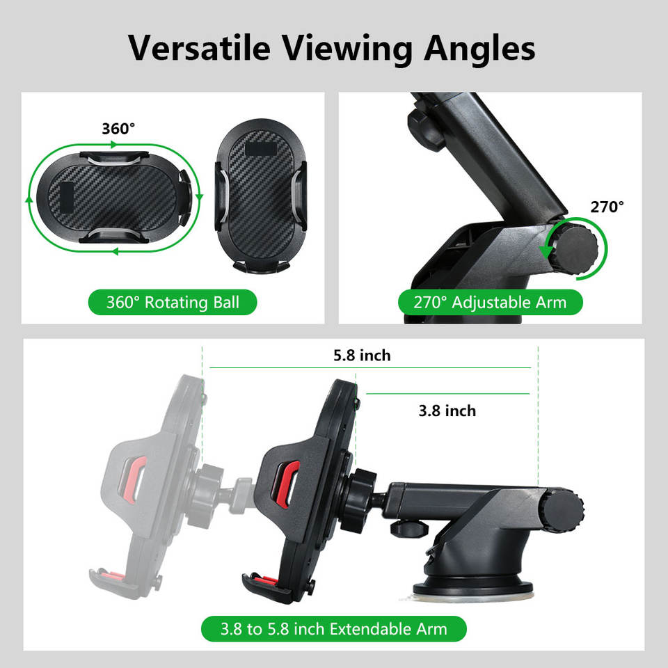 Ainoo 2-in-1 Mobile Phone Holder – Dashboard & Air Vent Mount - Image 4
