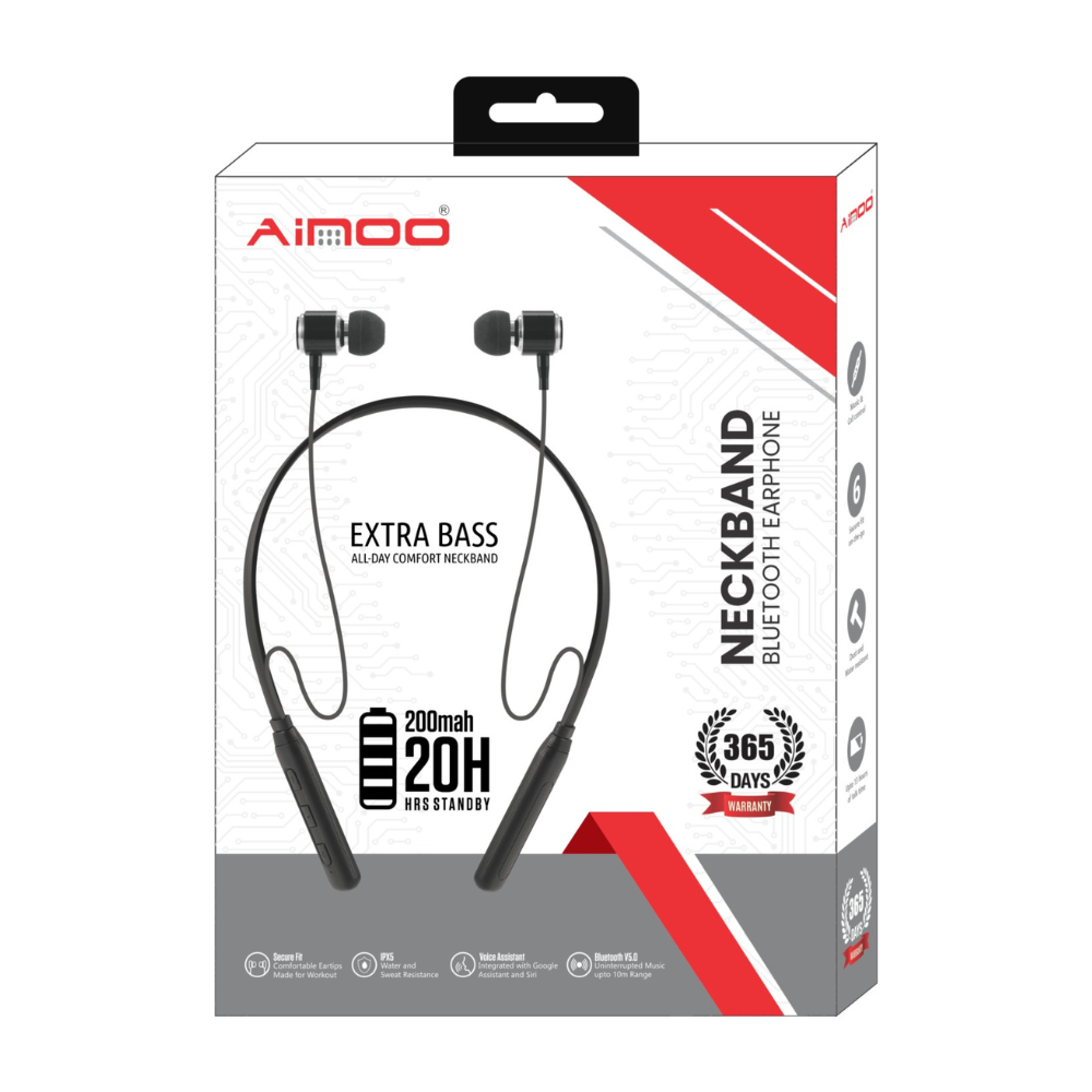Ainoo Neckband 009 HD Sound Wireless Earphones