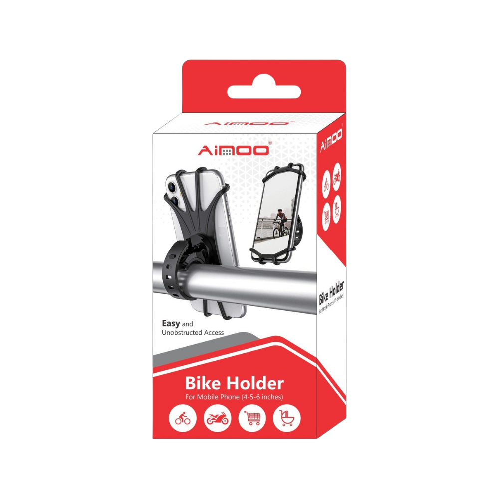 Ainoo Silicone Bike Mobile Holder – 360° Rotating Universal Mount
